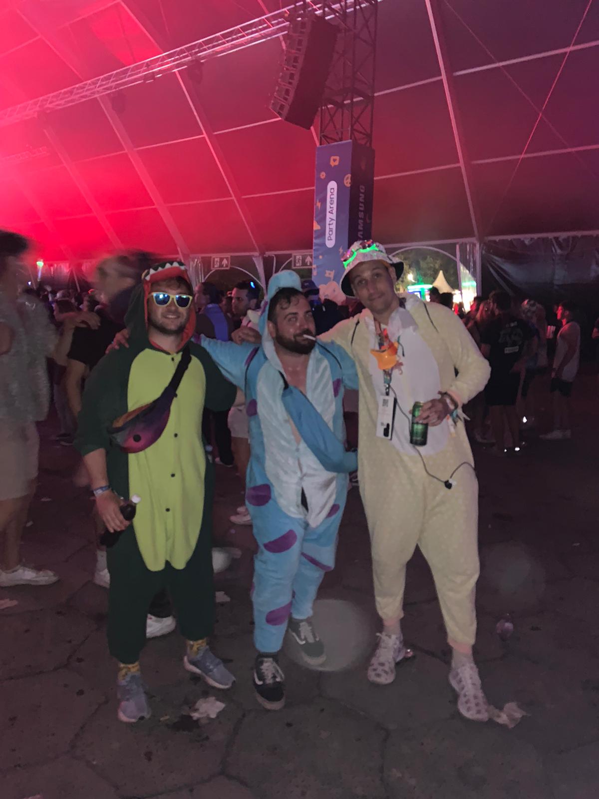 Fam founders in onesies at Sziget 2023 Onesie Day