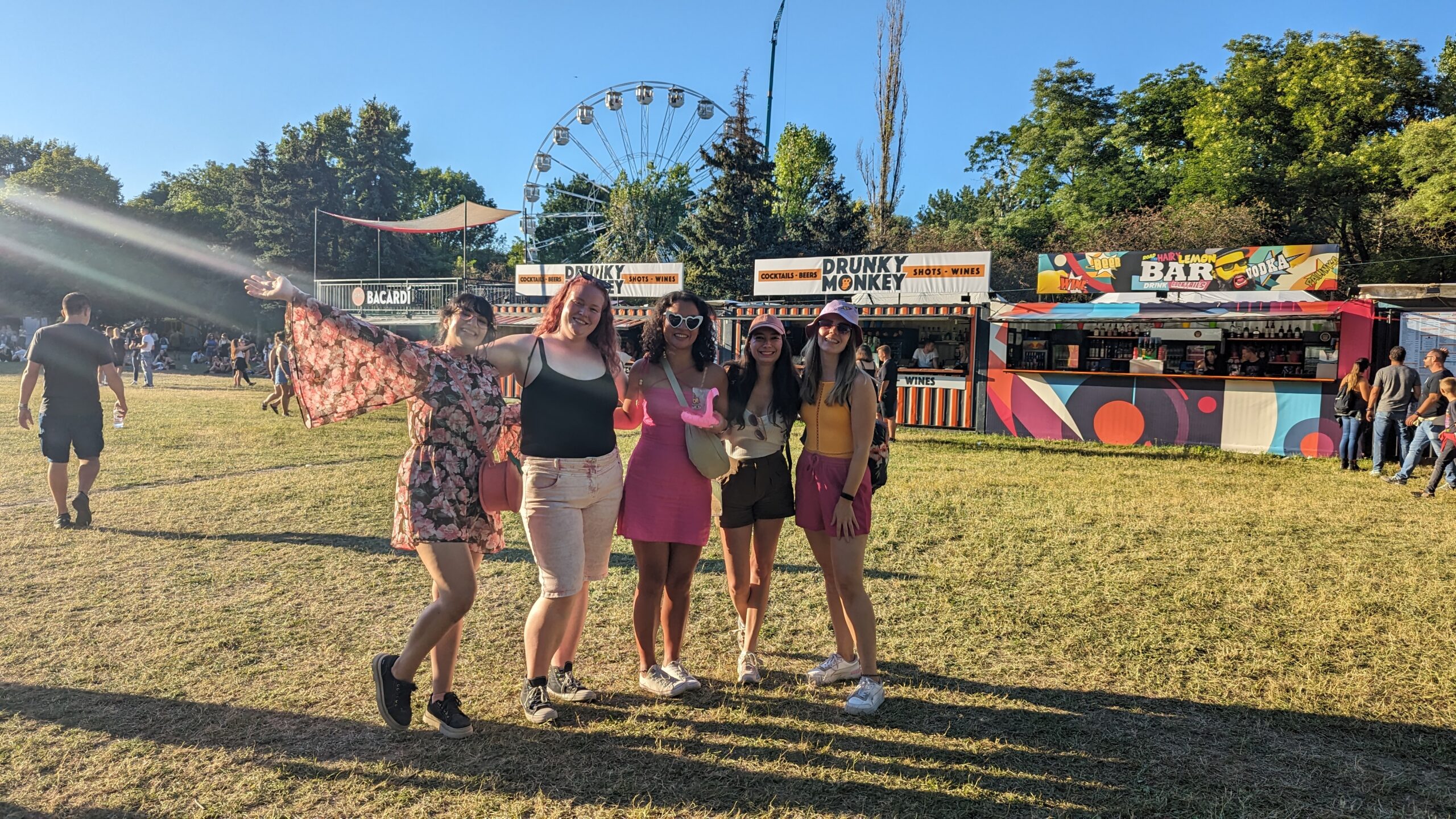 Large group of Fam members gathered at Base Camp, Sziget Festival 2023