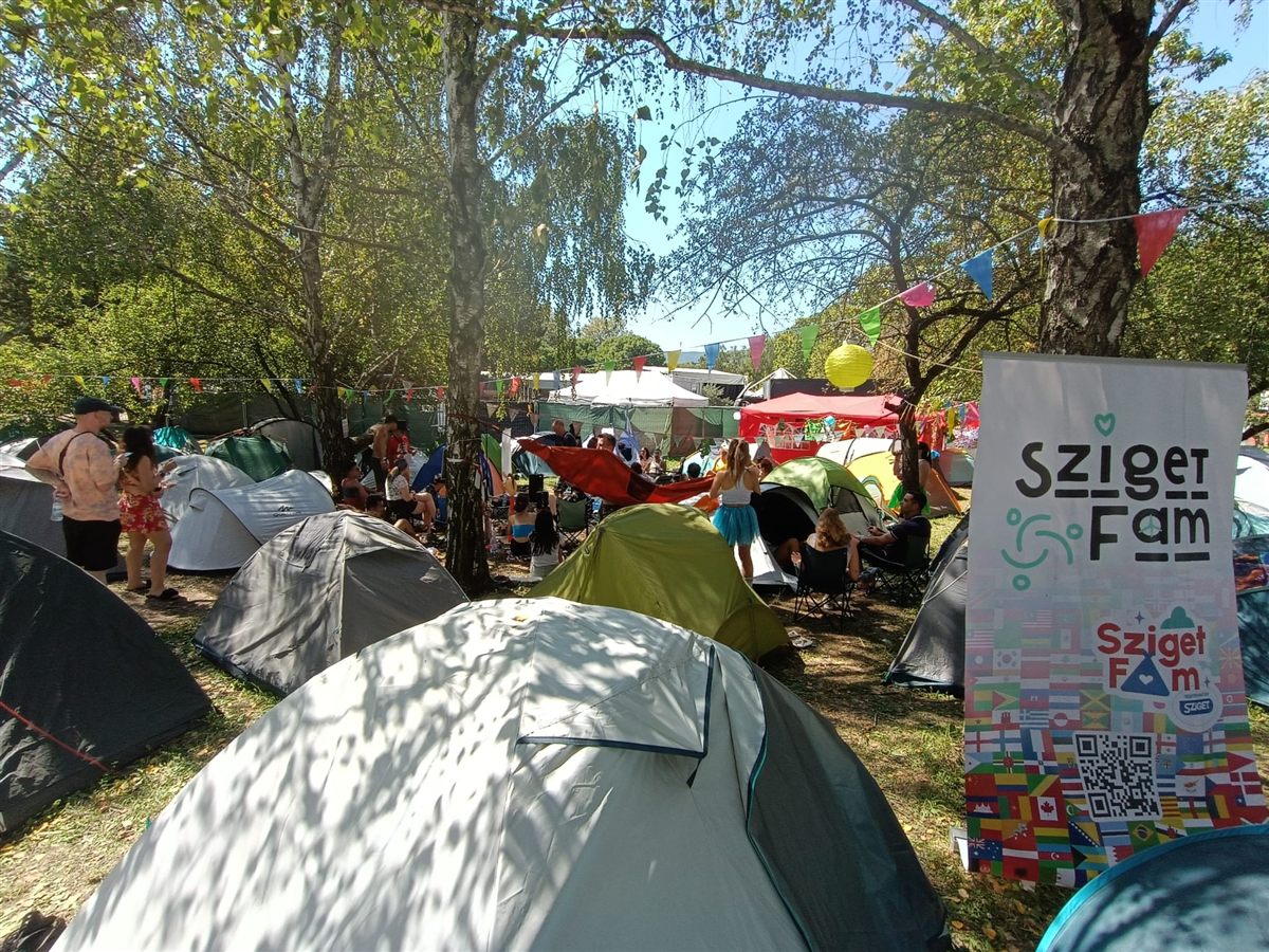 Festival Family base camp being set up at Sziget 2023